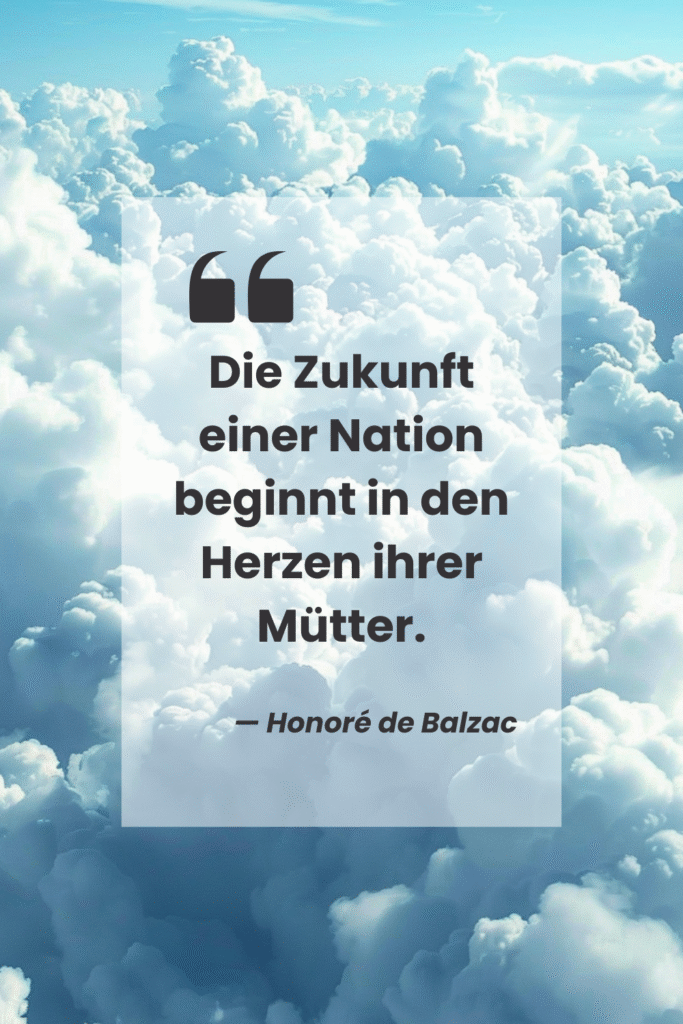 Wünsche zum Muttertag mit Wolken im Hintergrund
